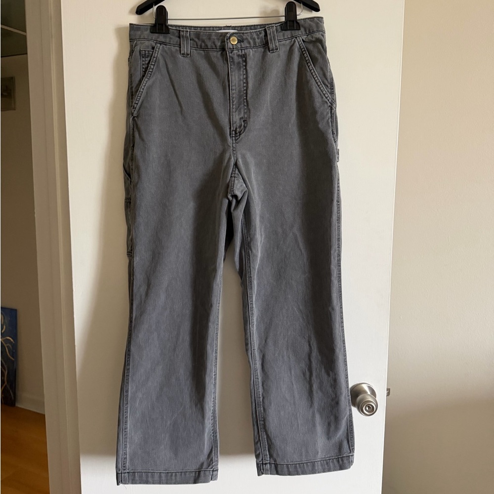 Aritzia TNA Gray Greenwich Carpenter Cargo Pants size 12 EUC